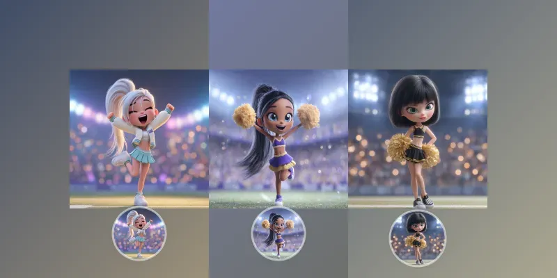 Cute Animated Cheerleader Videos generated by undefined