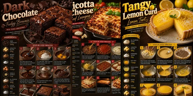 Professional Food Recipe Infographics generated by undefined