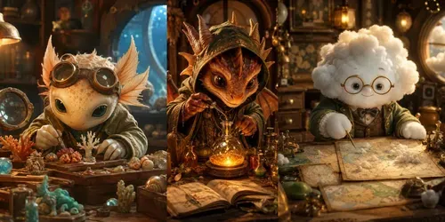 Cozy Whimsical Character Scenes generated by chatgpt-image