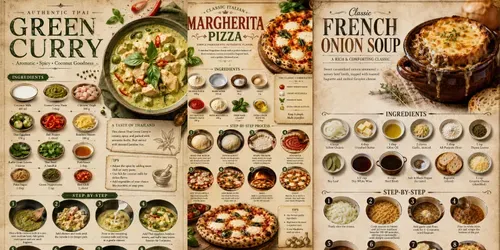 Vintage Recipe Infographic Posters generated by chatgpt-image