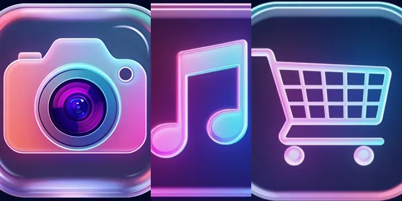 3D Glassmorphism App Icons generated by undefined