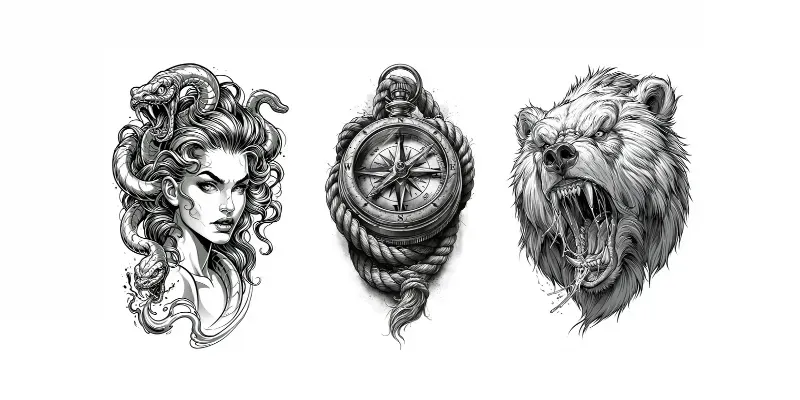 Neo Traditional Tattoo Flash generated by undefined