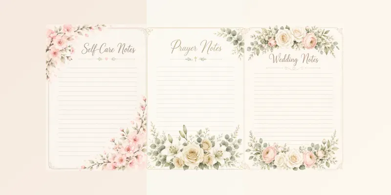 Floral Watercolor Notes Planners generated by undefined