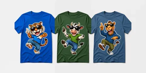 Dancing Animal Tshirt Designs generated by chatgpt-image