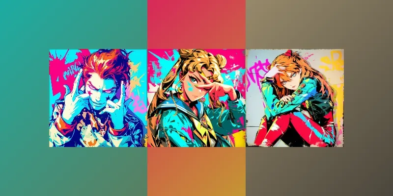 Vibrant Anime Artworks generated by undefined