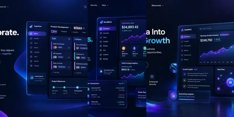 Modern Saas Web App UIux Hero Sections
