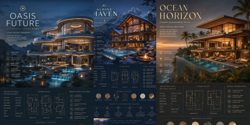 Luxury House Infographic Posters generated by undefined