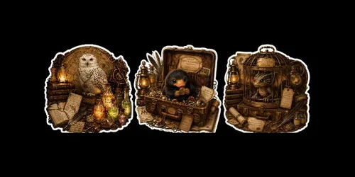 Vintage Wizard Sticker Collections generated by chatgpt-image