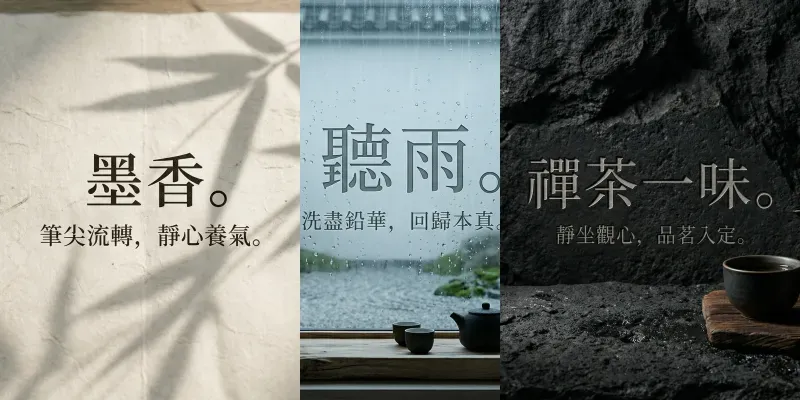 Minimalist Zen Aesthetics Chinese Text generated by undefined