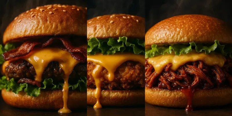 Hyperrealistic Gourmet Burger Photography generated by undefined