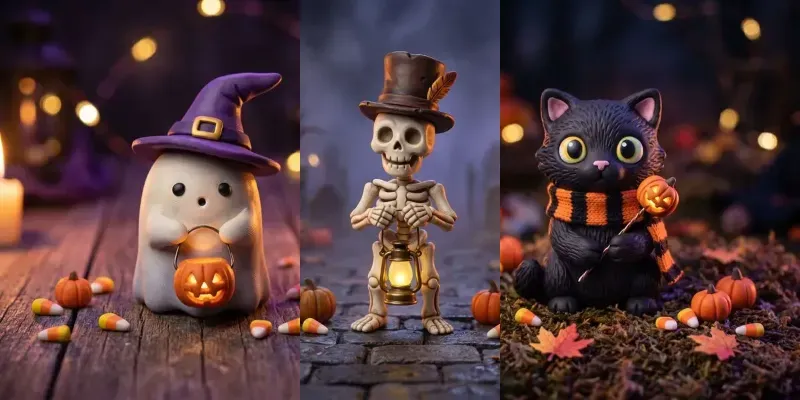 Cute Spooky Halloween Claymation 3d