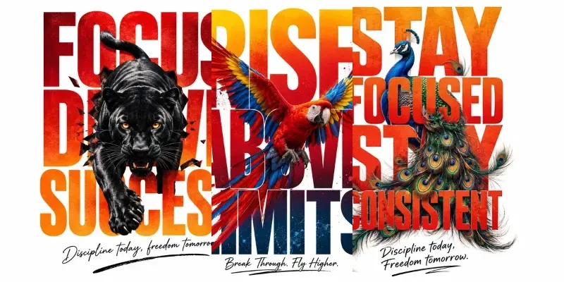 Majestic Typography Animal Posters generated by undefined