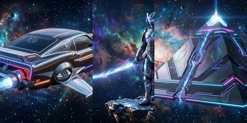 Cosmic Future Scene Generator Images generated by gemini-image