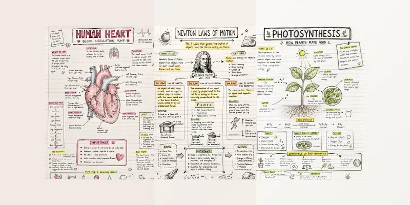 Hand Drawn Study Notes Infographics generated by undefined