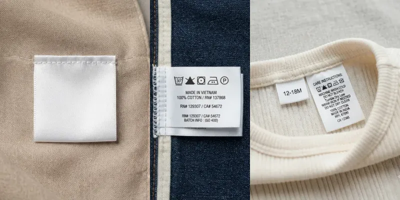 Garment Care Tag Flatlay Photo Systems generated by undefined
