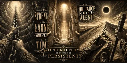 Firstperson Engraved Motivation Posters generated by chatgpt-image