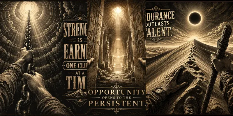 Firstperson Engraved Motivation Posters generated by undefined