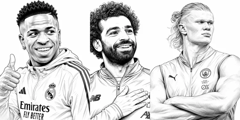 Elite Football Legends Line Art generated by undefined