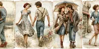 Romantic Couple Junk Journal Art Pages midjourney prompt mini thumbnail