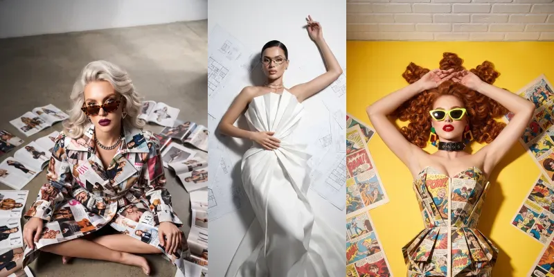Highfashion Editorial Paper Dresses