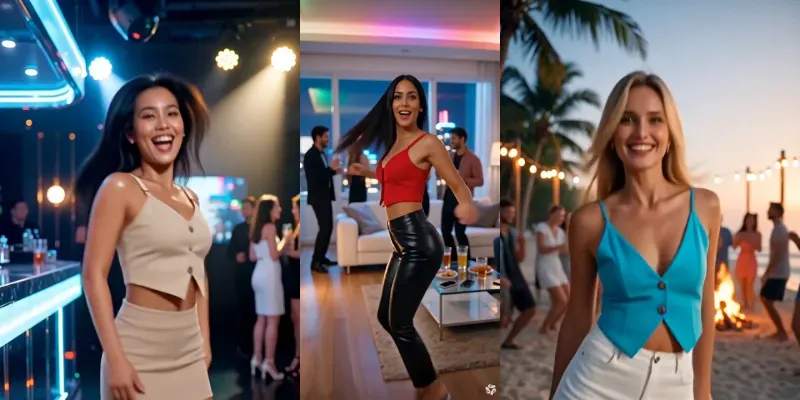 Realistic Beautiful Girls Dancing generated by undefined