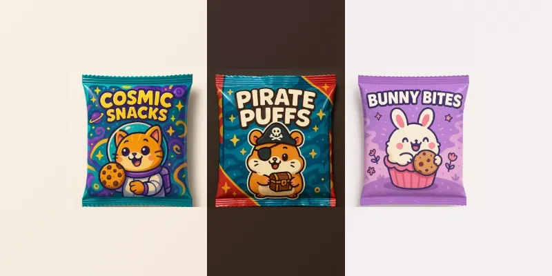 Fun Cute Cartoon Package Designs generated by undefined