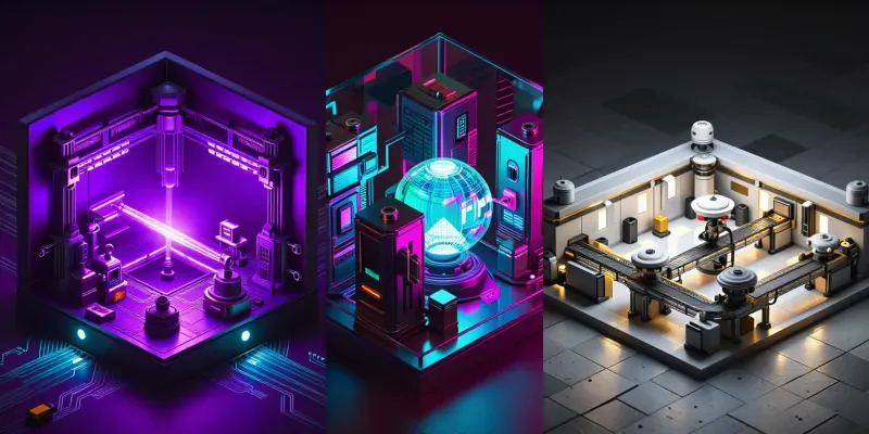 3D Isometric Tech Microworld Generator generated by undefined
