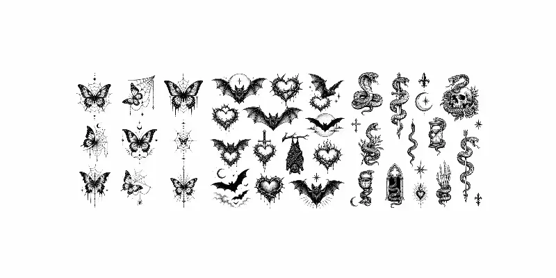 Gothic Tattoo Flash Sheets generated by undefined