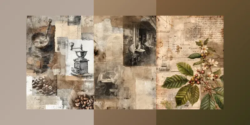 Vintage Cafe Junk Journal Digital Papers generated by undefined