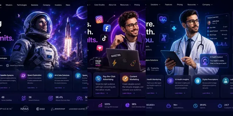 Futuristic Startup Landing Page Ui generated by undefined