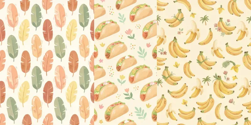 Pastel Gouache Painting Seamless Patterns