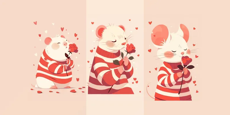 Minimal Pets Holding Rose Love generated by undefined