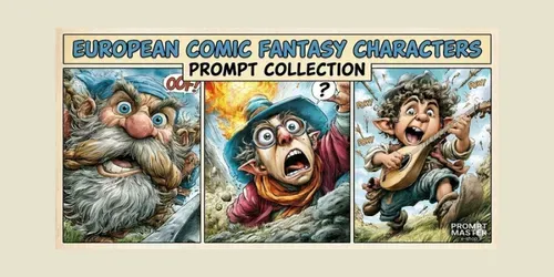 Dynamic European Comic Fantasy Characters generated by midjourney