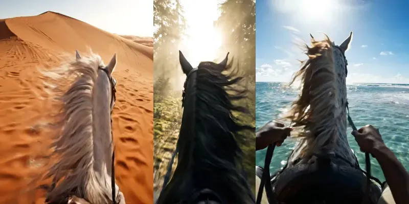 Cinematic Pov Horse Riding Videos generated by undefined