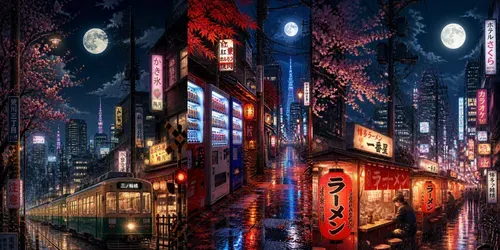 Retro Anime City Nights generated by leonardo