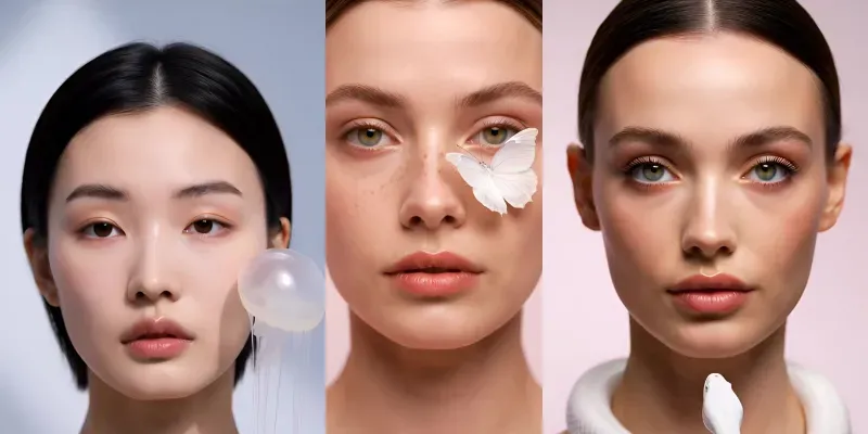 Surreal Beauty Editorial Closeup Videos generated by undefined