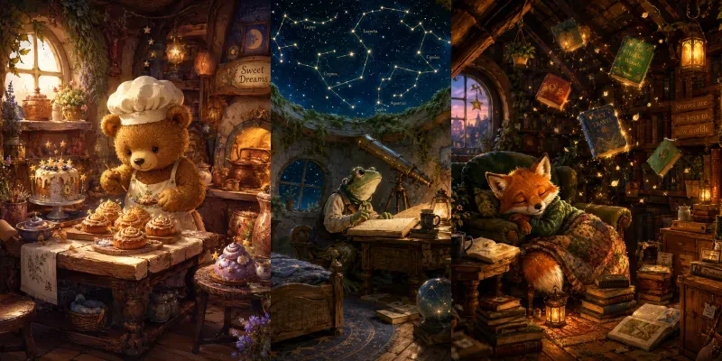 Painted Storybook Sanctuaries generated by undefined