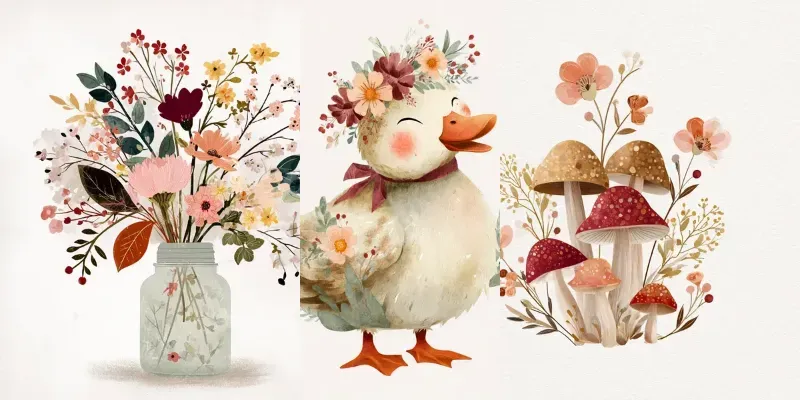 Cute Cottagecore Clipart generated by undefined