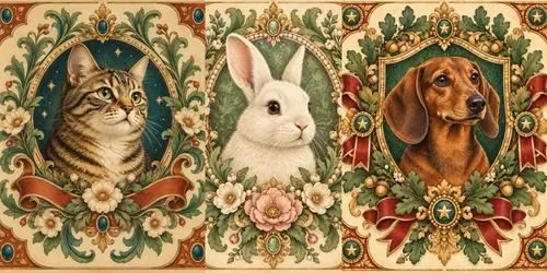 Retro Pet Portrait Crests generated by chatgpt-image