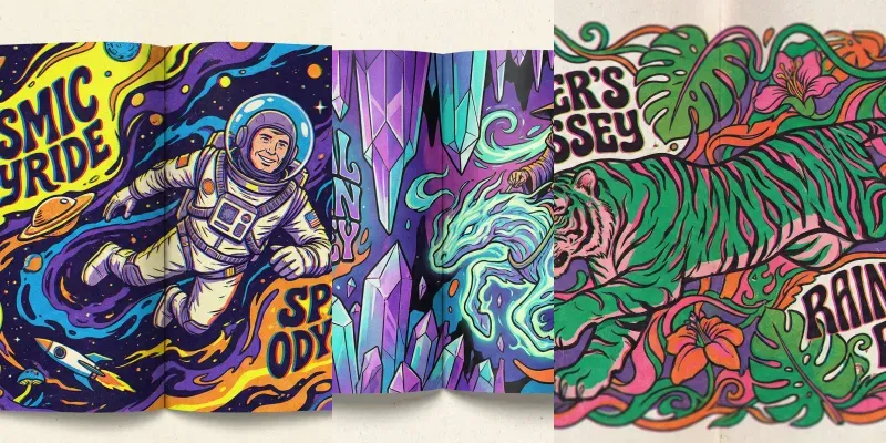 Groovy Psychedelic Travel Zines generated by undefined