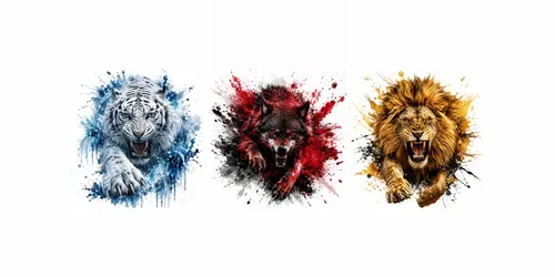 Wild Ink Predator Explosive Animals generated by chatgpt-image