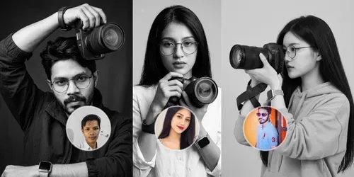 Monochromatic Photograph Portraits generated by gemini-image