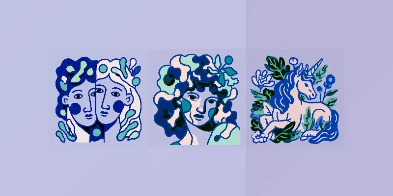 Cool Blue Mythic Clipart generated by undefined
