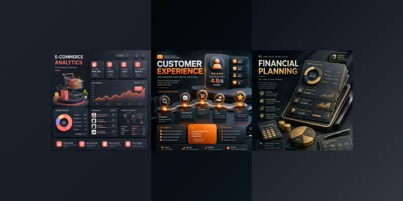 Premium 3D Corporate UI Posters generated by undefined