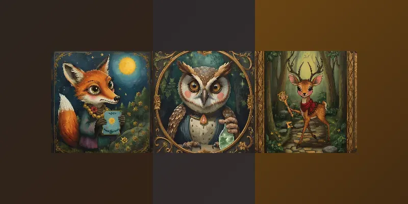 Whimsical Folk Art Tarot Characters generated by undefined