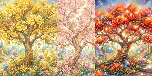 Dreamy Baroque Blossom Trees generated by gemini-image