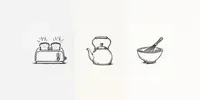 Minimalist Kitchen Doodle Clipart midjourney prompt mini thumbnail