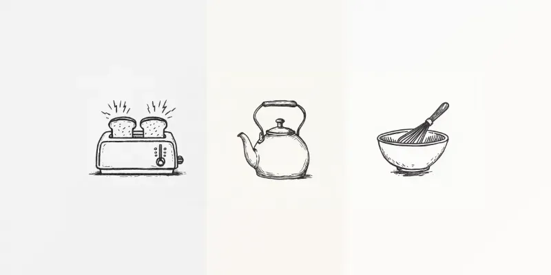 Minimalist Kitchen Doodle Clipart generated by undefined