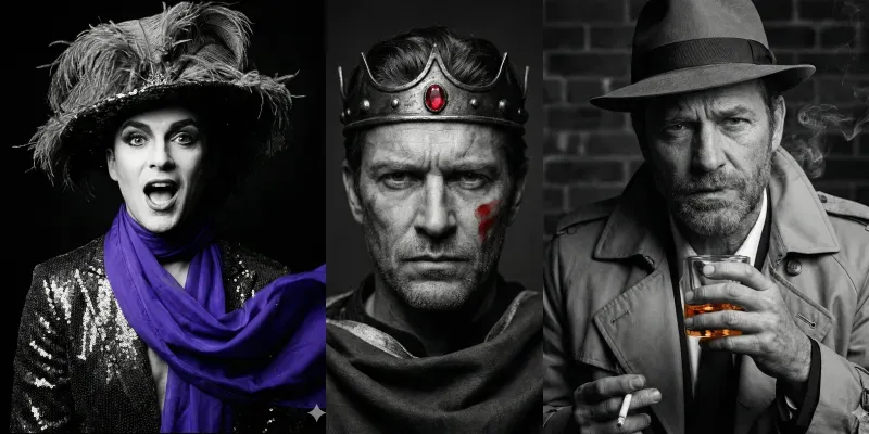 Monochrome Pop Fashion Portraits generated by undefined