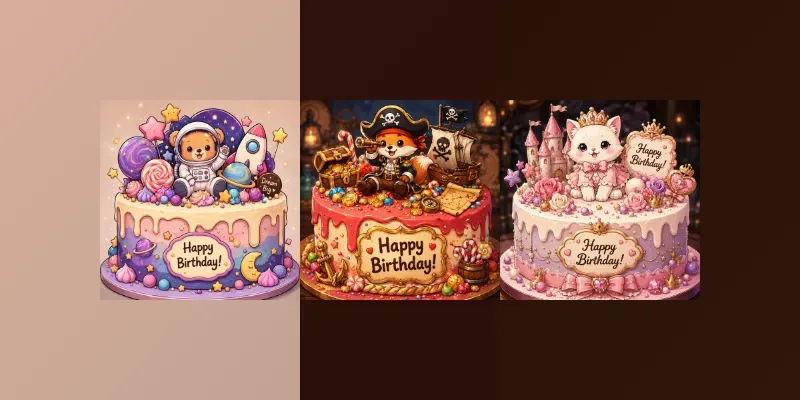Cartoon Outline Celebration Cakes generated by undefined